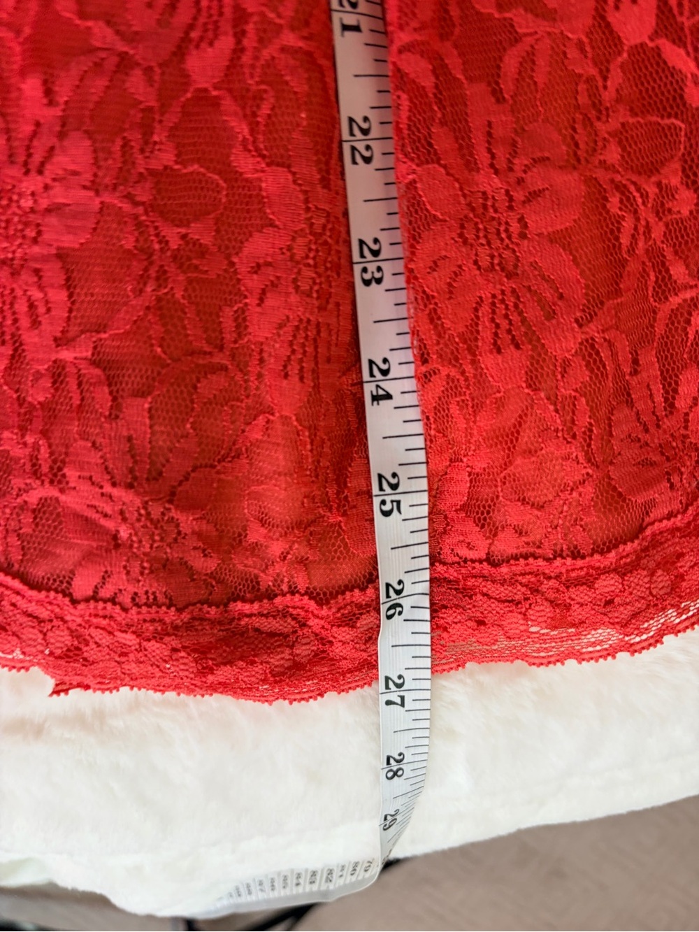 Poetry Coral-Red Strapless Lace Mini Dress - Picture 7 of 11